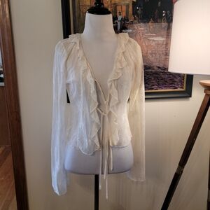 Marshalls Cream Ruffle Blouse